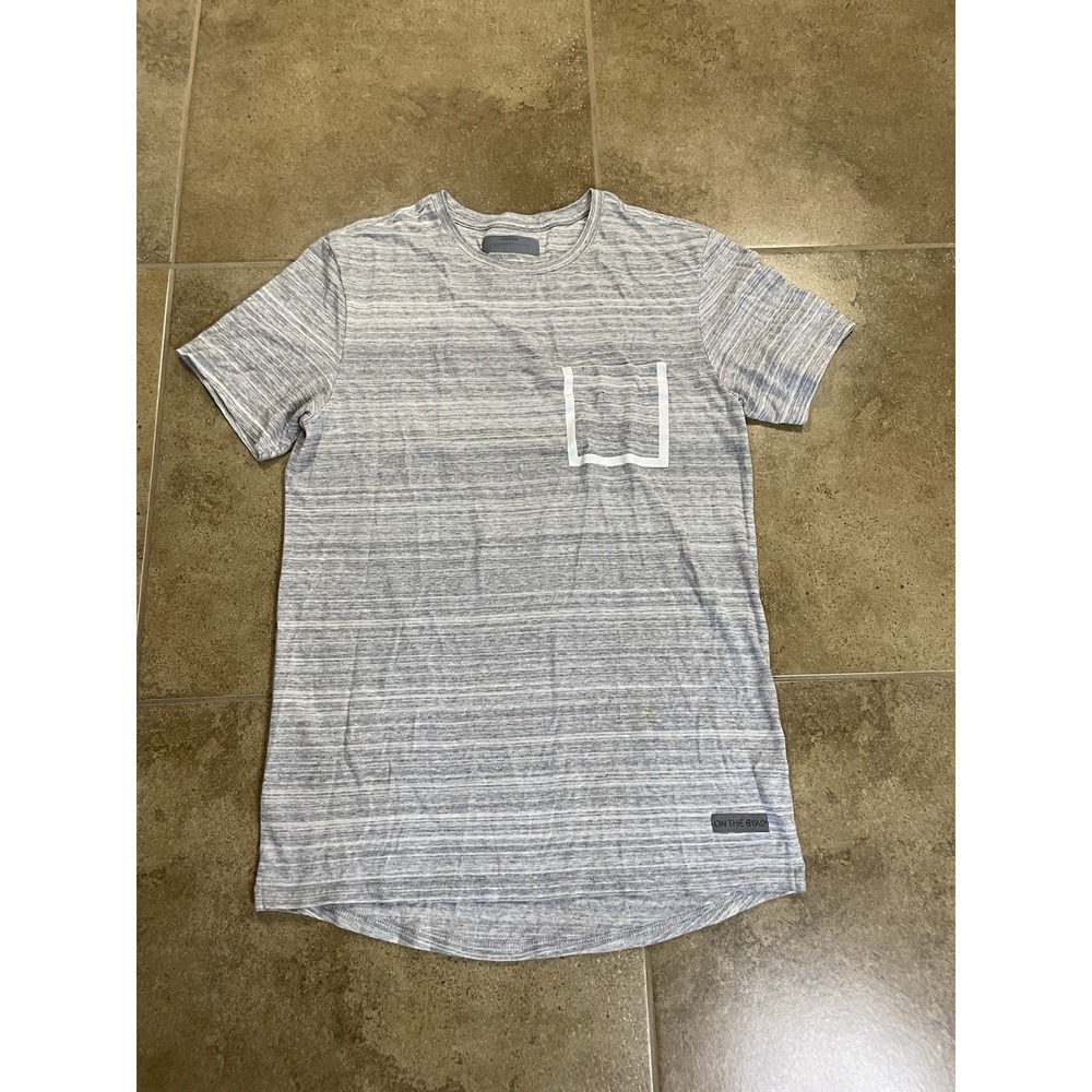 On The Byas Men's Sz S Active Gray Colorblock Chest Pocket Crew Neck Tee